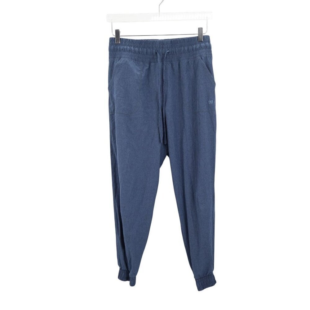Albion Jetsetters Cropped Ankle Zip Joggers Womens Size Large High Rise Navy